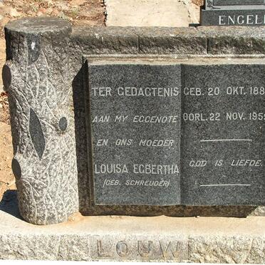 LOUW Louisa Egbertha nee SCHREUDER 1882-1959
