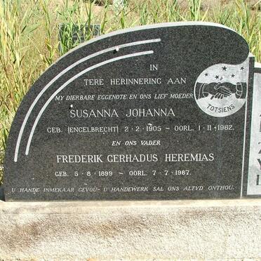 ZYL Frederik Gerhadus Heremias, van 1899-1967 &amp; Susanna Johanna ENGELBRECHT 1905-1962