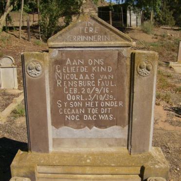 FAUL Nicolaas van Rensburg 1916-1939