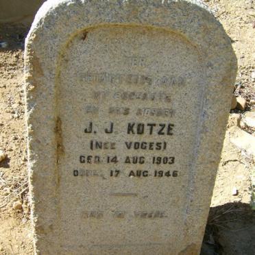 KOTZE J.J. nee VOGES 1903-1946