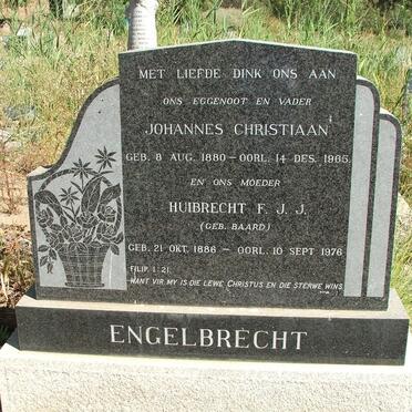 ENGELBRECHT Johannes Christiaan 1880-1965 &amp; Huibrecht F.J.J. BAARD 1886-1976  