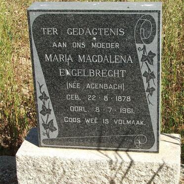 ENGELBRECHT Maria Magdalena nee AGENBACH 1878-1961