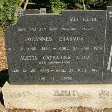 SMIT Johannes Erasmus 1884-1948 &amp; Aletta Catharina Alida OBERHOLSTER 1895-1958