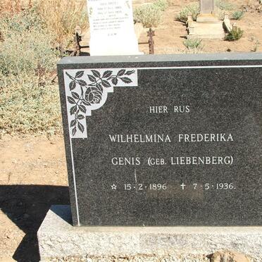 GENIS Wilhelmina Frederika nee LIEBENBERG 1896-1936