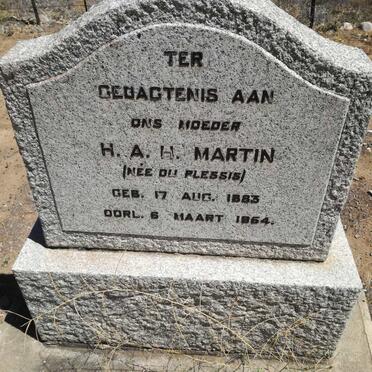 MARTIN H.A.H. nee DU PLESSIS 1883-1954