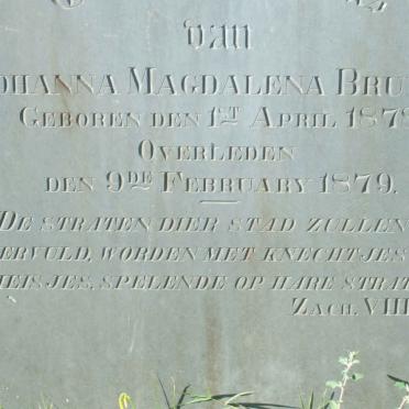 BRUWER Johanna Magdalena 1878-1879