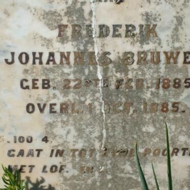 BRUWER Frederik Johannes  1885-1885