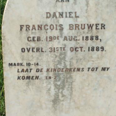 BRUWER Daniel Francois 1888-1889