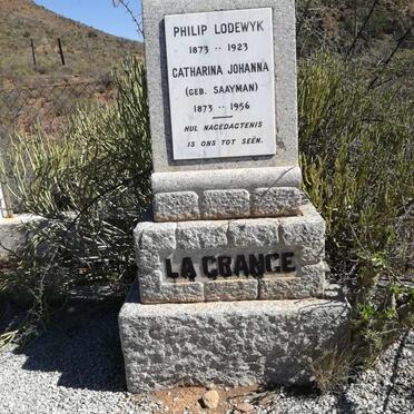 GRANGE Philip Lodewyk, la 1873-1923 &amp; Catharina Johanna SAAYMAN 1873-1956