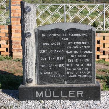 MULLER Gert Johannes 1895-1972 &amp; Martha Johanna FOURIE 1897-1966