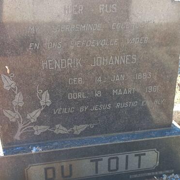 TOIT Hendrik Johannes, du 1883-1961