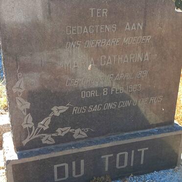 TOIT Maria Catharina, du nee CROUS 1891-1963
