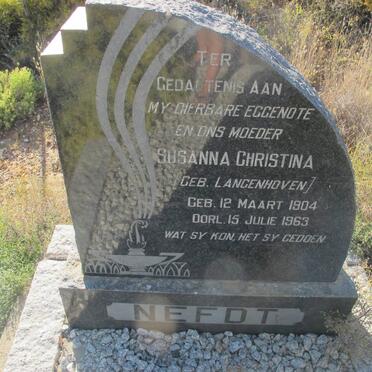 NEFDT Susanna Christina nee LANGENHOVEN 1904-1963