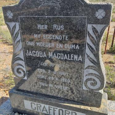 CRAFFORD Jacoba Magdalena nee DU TOIT 1887-1960