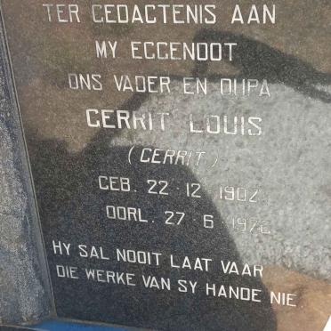 TOIT Gerrit Louis, du 1902-1976