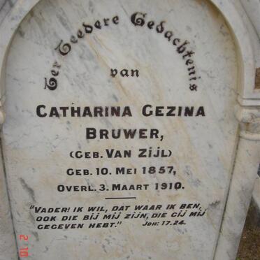 BRUWER Catherina Gezina nee VAN ZIJL 1857-1910