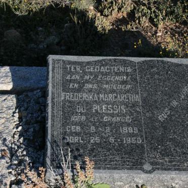 PLESSIS Frederika Margaretha, du nee LE GRANGE 1899-1960