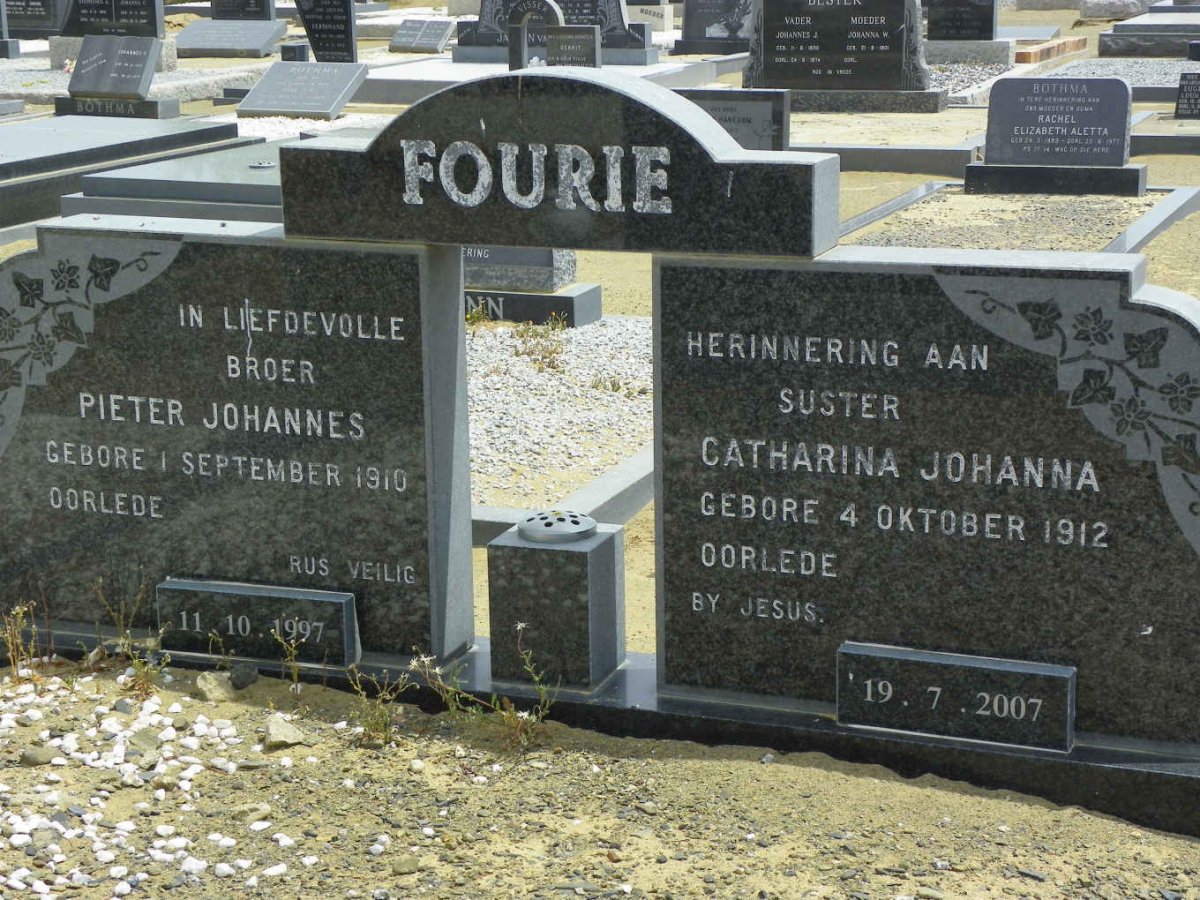 FOURIE Pieter Johannes 1910-1997 &amp; Catharina Johanna 1912-2007