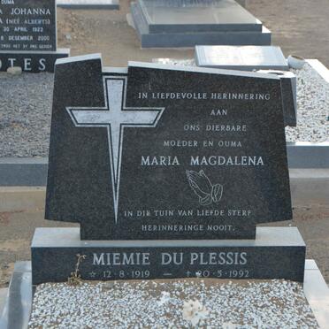 PLESSIS Maria Magdalena, du 1919-1992