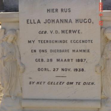 HUGO Ella Johanna nee V.D. MERWE 1887-1938