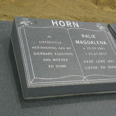 HORN Jacobus Erasmus 1936- &amp; Ralie Magdalena 1941-2017