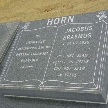 HORN Jacobus Erasmus 1936- &amp; Ralie Magdalena 1941-2017