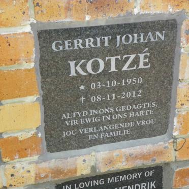 KOTZE Gerrit Johan 1950-2012