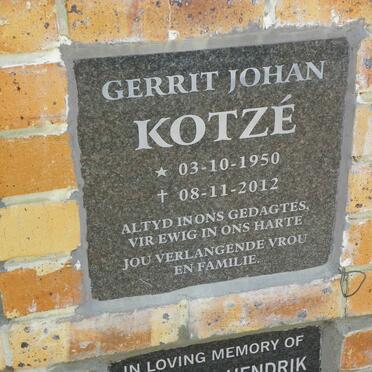KOTZE Gerrit Johan 1950-2012