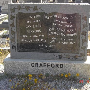CRAFFORD Jan Louis Francois 1890-1978 &amp; Catharina Maria Magdalena BOTHMA 1884-1962