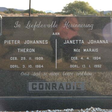 CONRADIE Pieter Johannes Theron 1908-1964 &amp; Janette Johanna MARAIS 1904-1992