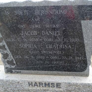 HARMSE Jacob Daniel 1859-1950 &amp; Sophia Chatrina SWANEPOEL  1866-1947