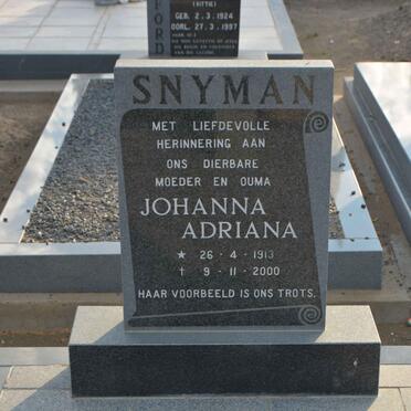 SNYMAN Johanna Adriana 1913-2000