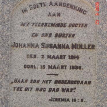 MULLER Johanna Susanna 1914-1936