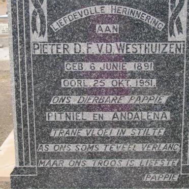 WESTHUIZEN Pieter D.F., v.d. 1891-1951