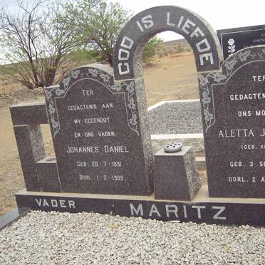 MARITZ Johannes Daniel 1891-1969 &amp; Aletta Johanna KRUGER 1900-1972
