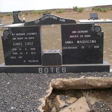 BOTES Carel Lotz 1898-1973 &amp; Anna Magdalena NIEHAUS 1898-