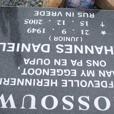 ROSSOUW Johannes Daniel 1949-2005 &amp; Magdalena V.D. WESTHUIZEN 1954-