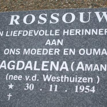 ROSSOUW Magdalena nee V.D. WESTHUIZEN 1954-