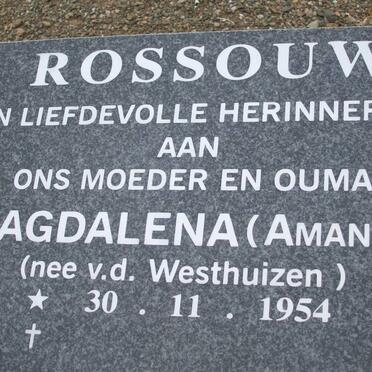 ROSSOUW Magdalena nee V.D. WESTHUIZEN 1954-