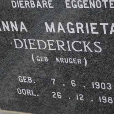 DIEDERICKS Anna Magrieta nee KRUGER 1903-1983