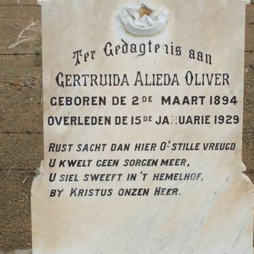 OLIVER Gertruida Alieda 1894-1929