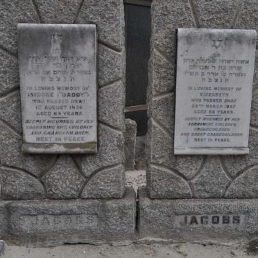 JACOBS Isidore -1936 &amp; Elizabeth -1957