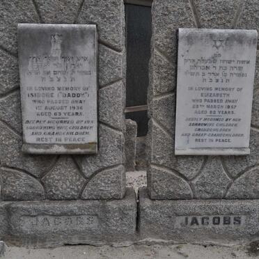 JACOBS Isidore -1936 &amp; Elizabeth -1957