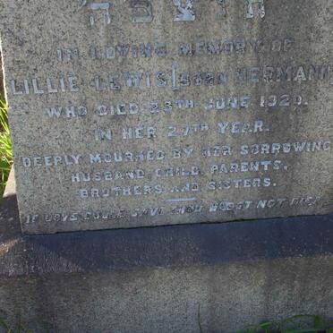 LEWIS Lillie nee HERMANN -1920 