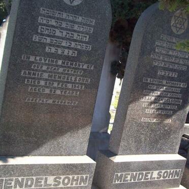 MENDELSOHN Isaac  -1931 &amp; Annie  -1943 