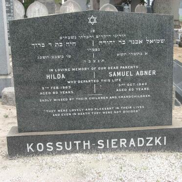 SIERADZKI Samuel Abner, KOSSUTH- -1940 & Hilda -1963
