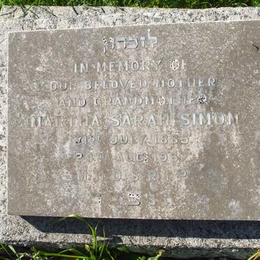 SIMON Martha Sarah 1885-1967