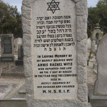 WITZ Annie Rachel -1931