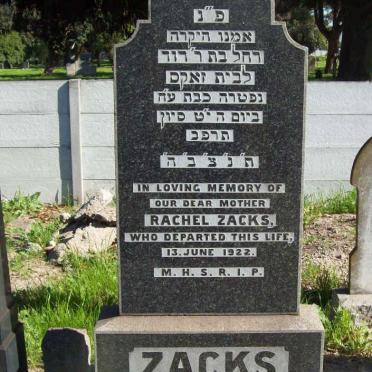 ZACKS Rachel  -1922