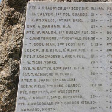 8. Monument to all soldiers who died of wounds &amp; disease 1899-1902: list of names_6